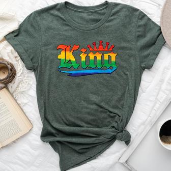 Drag King With Crown Rainbow Gay Pride Bella Canvas T-shirt - Monsterry DE