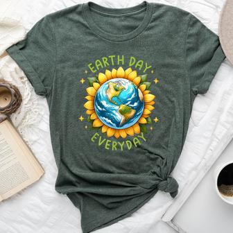 Earth Day Everyday Sunflower Environment Recycle Earth Day Bella Canvas T-shirt | Mazezy CA