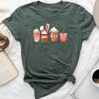Easter Coffee Some Bunny Needs Coffee Latte Iced Men Bella Canvas T-shirt - Seseable