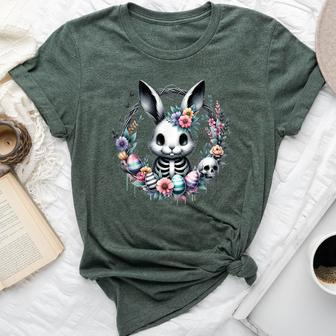 Easter Sunday Gothic Bunny Christian Egg Hunter Goth Rabbit Bella Canvas T-shirt - Seseable