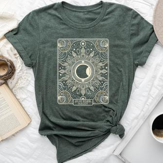 Eclipse Tarot Card April 8 2024 Boho Celestial Moon Sun Path Bella Canvas T-shirt - Seseable