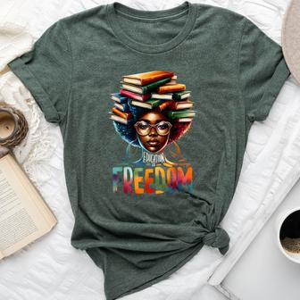 Education Is Freedom Black Teacher Books Black History Month Bella Canvas T-shirt | Mazezy