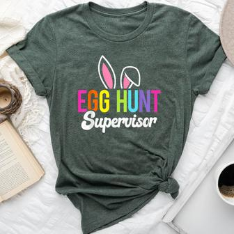 Egg Hunt Supervisor Easter Egg Hunting Party Mom Dad Bella Canvas T-shirt | Mazezy