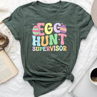 Egg Hunt Supervisor Retro Egg Hunting Party Mom Dad Easter Bella Canvas T-shirt | Mazezy DE