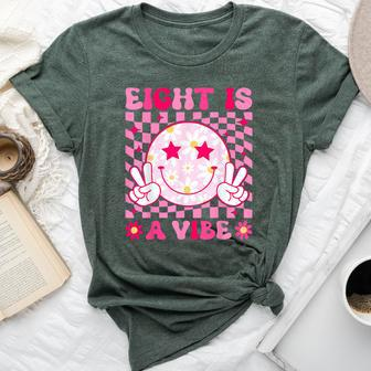 Eight Is A Vibe Groovy 8Th Birthday 8Yr Old 8 Year Old Girls Bella Canvas T-shirt - Monsterry