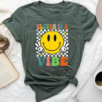 Eleven Is A Vibe 11Th Birthday Groovy Boys Girls 11 Year Old Bella Canvas T-shirt - Seseable