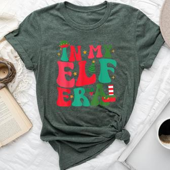 In My Elf Era Groovy Xmas Christmas Elf Bella Canvas T-shirt | Mazezy