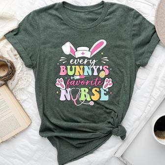 Every Bunny's Favorite Nurse Cute Easter Bunny Nurse Squad Bella Canvas T-shirt | Mazezy