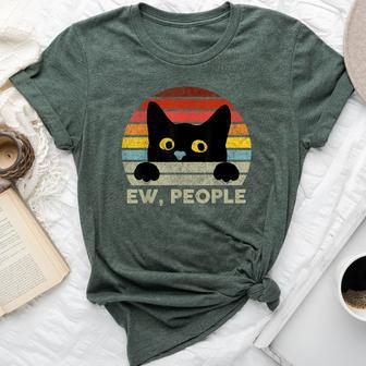 Ew People Vintage Black Cat For Cat Lover Cat Mom Cat Dad Bella Canvas T-shirt - Thegiftio UK
