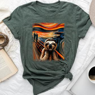 Expressionist Scream For Sloth Lovers Artistic Sloth Bella Canvas T-shirt - Seseable