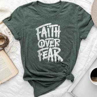 Faith Over Fear Christian Inspirational Graphic Bella Canvas T-shirt | Mazezy AU