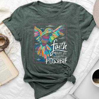 Faith Make All Things Are Possible Hummingbird Christian Bella Canvas T-shirt - Monsterry DE