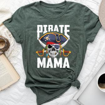 Family Skull Pirate Mama Jolly Roger Crossbones Flag Bella Canvas T-shirt - Thegiftio UK