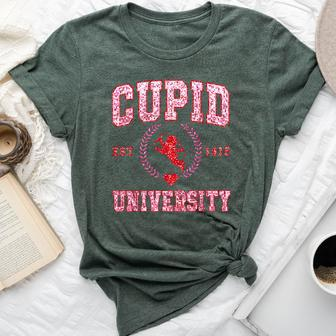 Faux Sequin Cupid University Happy Valentine’S Day Boy Girl Bella Canvas T-shirt - Monsterry UK