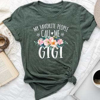 My Favorite People Call Me Gigi Floral Birthday Gigi Bella Canvas T-shirt - Seseable