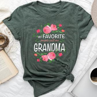 My Favorite People Call Me Grandma Floral Bella Canvas T-shirt - Monsterry UK