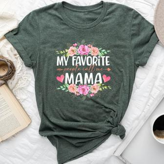 My Favorite People Call Me Mama Floral Mother's Day Bella Canvas T-shirt - Seseable