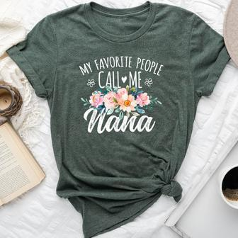 My Favorite People Call Me Nana Floral Birthday Nana Bella Canvas T-shirt - Seseable