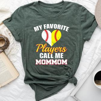My Favorite Players Call Me Mommom Baseball Softball Mom Mom Bella Canvas T-shirt - Monsterry DE