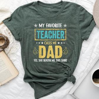 My Favorite Teacher Calls Me Dad Vintage Father's Day Bella Canvas T-shirt - Monsterry