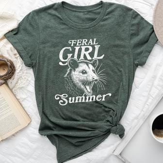 Feral Girl Summer Opossum Bella Canvas T-shirt - Monsterry