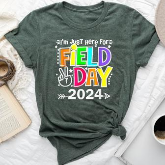 Field Day Teacher I'm Just Here For Field Day 2024 Bella Canvas T-shirt - Seseable