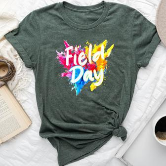 Field Trip Vibes Field Day Fun Day Colorful Teacher Student Bella Canvas T-shirt - Seseable