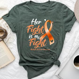 Her Fight My Fight Ms Multiple Sclerosis Awareness Men Bella Canvas T-shirt - Seseable