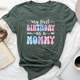 My First Birthday As A Mommy Vintage Groovy Mother's Day Bella Canvas T-shirt - Monsterry UK