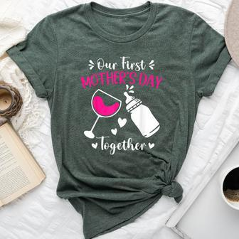 Our First Together Matching First Time Mom Bella Canvas T-shirt - Seseable