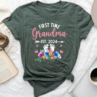 First Time Grandma Est 2024 Mother's Day Grandmother Bella Canvas T-shirt | Mazezy AU