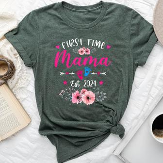 First Time Mama 2024 Mother's Day Soon To Be Mom Pregnancy Bella Canvas T-shirt - Seseable