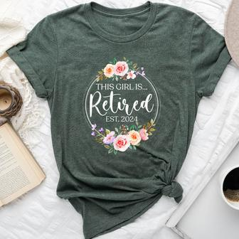 Floral Retirement This Girl Is Retired Est 2024 Bella Canvas T-shirt - Seseable