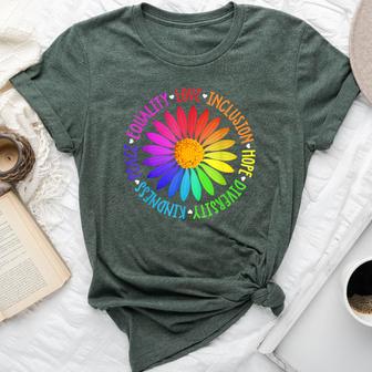 Flower Kindness Peace Equality Rainbow Flag Lgbtq Ally Pride Bella Canvas T-shirt - Monsterry AU