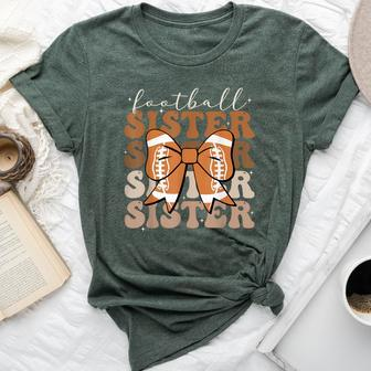 Football Sister Vintage Sport Lover Sister Mothers Da Bella Canvas T-shirt | Mazezy