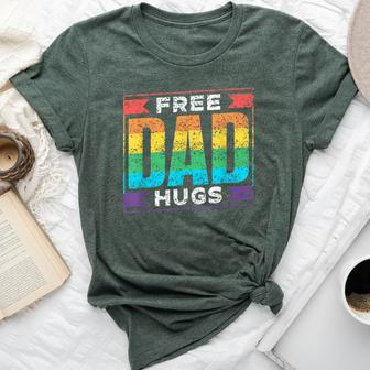 Free Dad Hugs Gay Rainbow Pride Lgbtq Proud Father Daddy Bella Canvas T-shirt - Monsterry AU