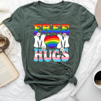 Free Mom Hug Transgender Lesbian Gay Lgbt Pride Rainbow Flag Bella Canvas T-shirt - Seseable