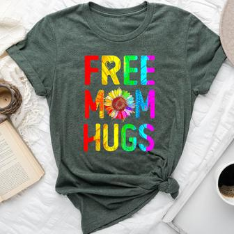 Free Mom Hugs Gay Pride Lgbt Daisy Rainbow Flower Mother Day Bella Canvas T-shirt - Seseable