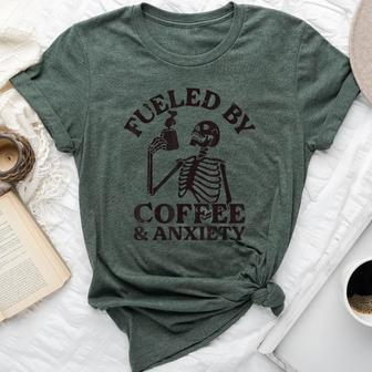 Fueled By Iced Coffee And Anxiety Coffee Lover Bella Canvas T-shirt - Seseable