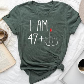 48Th Birthday Girl I Am 47 Plus 1 Middle Finger Bella Canvas T-shirt - Seseable