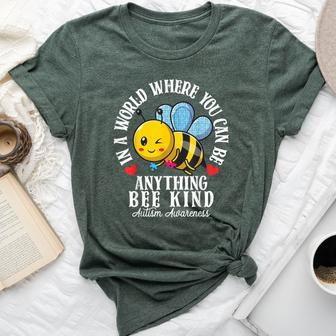Autism Awareness Bee Kind Autistic Cute Autism Be Kind Bella Canvas T-shirt | Mazezy CA