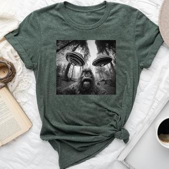 Bigfoot Sasquatch Alien Ufo For Graphic Fun Bella Canvas T-shirt | Mazezy