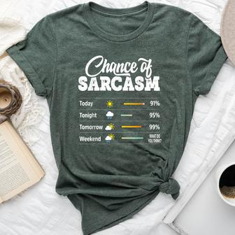 Chance Of Sarcasm Humor Fun Sarcastic Women Bella Canvas T-shirt | Mazezy
