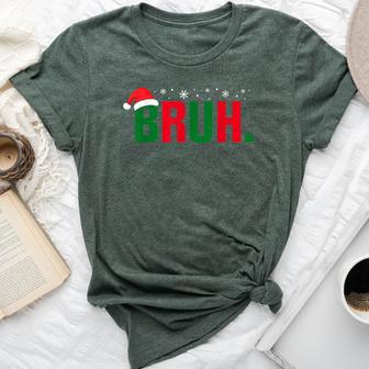 Christmas Bruh Xmas Boys Bruh Santa Hat Bella Canvas T-shirt - Thegiftio