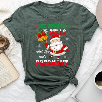 Christmas Pregnancy Announcement New Dad Mom Bella Canvas T-shirt - Thegiftio UK