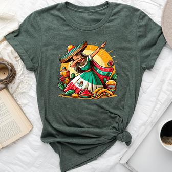 Dabbing Mexican Poncho Sombrero Cinco De Mayo Girl Boy Bella Canvas T-shirt - Monsterry