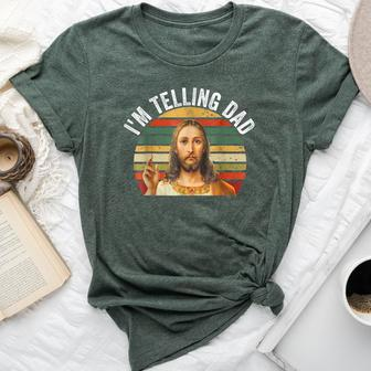 Religious Christian Jesus Meme I'm Telling Dad Bella Canvas T-shirt - Seseable