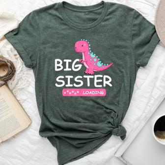 Dinosaur I'm Going To Be Big Sister 2024 Baby Loading Bella Canvas T-shirt - Monsterry AU
