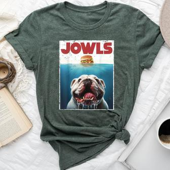 English Bulldog Jowls British Bully Burger Dog Mom Dad Bella Canvas T-shirt | Mazezy
