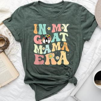 In My Goat Mom Era Groovy Messy Bun Life Mama Mothers Bella Canvas T-shirt - Seseable
